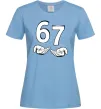Женская футболка 67 руки Голубой фото