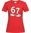Женская футболка 67 руки Красный фото