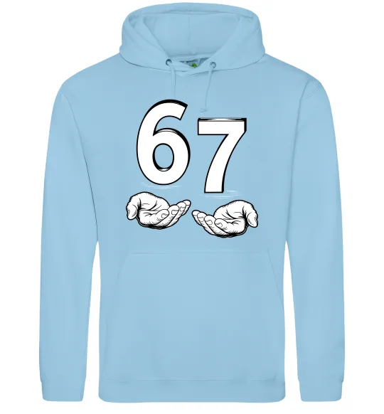 Мужская толстовка (худи) 67 руки Голубой фото