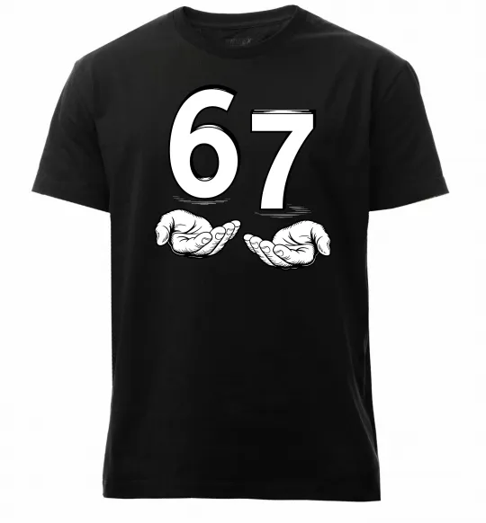 Мужская премиум футболка 67 руки Черный фото