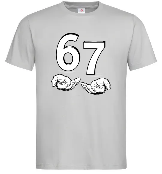 Мужская футболка 67 руки Серый фото