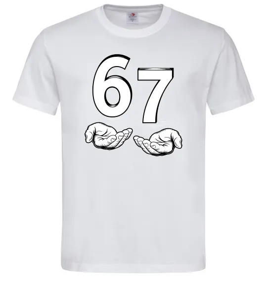 Мужская футболка 67 руки Белый фото
