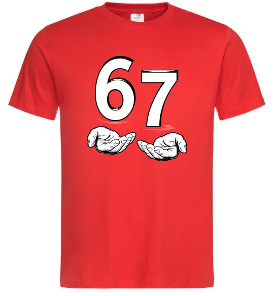 Мужская футболка 67 руки Красный фото