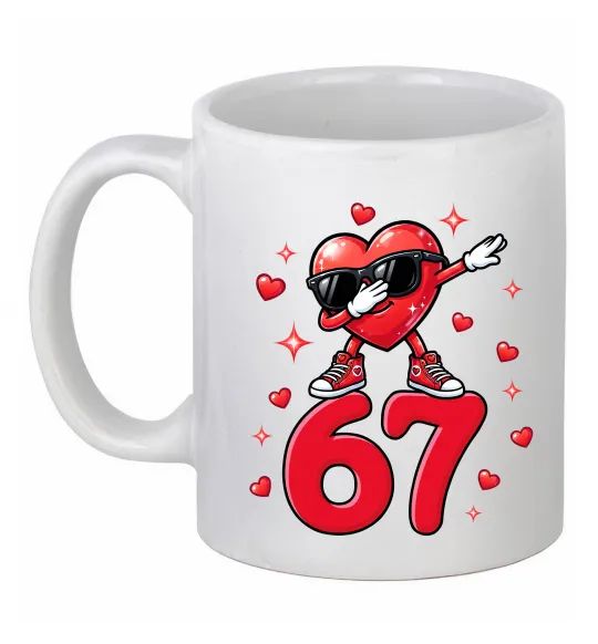 Чашка керамічна Серце шість-сім Білий фото