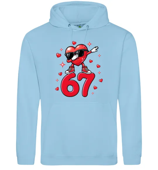 Мужская толстовка (худи) Серце шість-сім Голубой фото