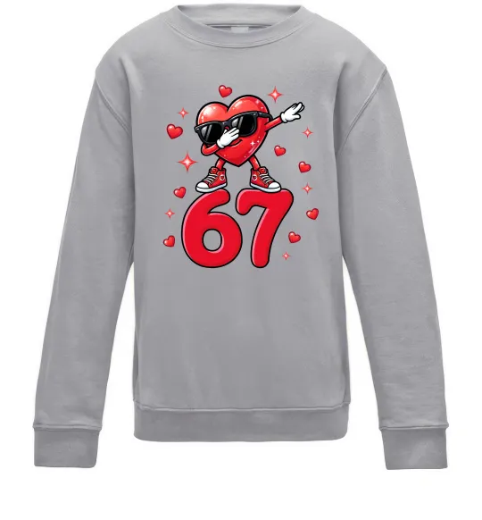 Дитячий світшот Серце шість-сім Сірий меланж фото