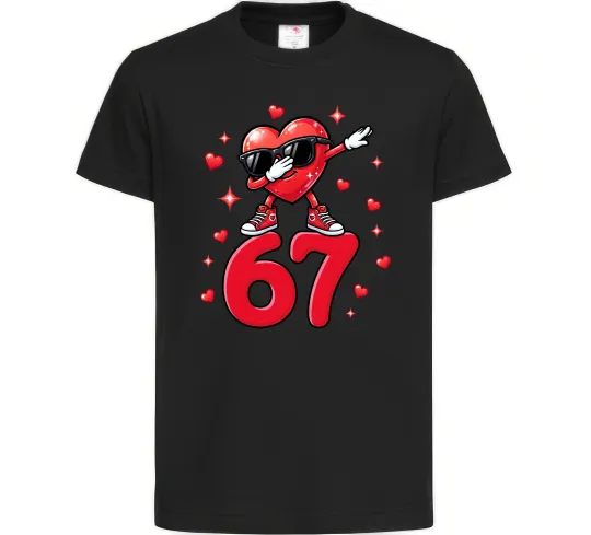 Дитяча футболка Серце шість-сім Чорний фото