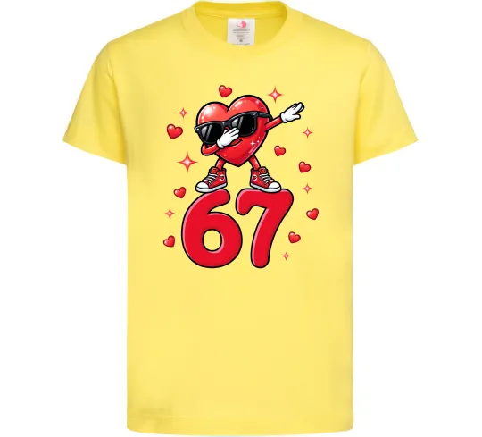 Дитяча футболка Серце шість-сім Лимонний фото