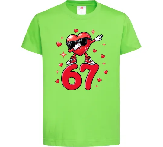 Дитяча футболка Серце шість-сім Лаймовий фото