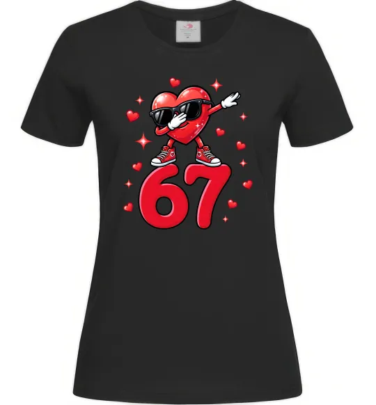 Жіноча футболка Серце шість-сім Чорний фото