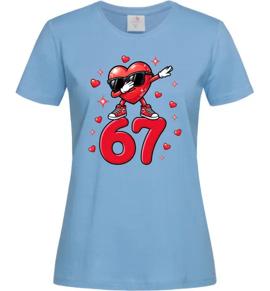 Жіноча футболка Серце шість-сім Блакитний фото