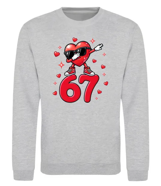 Світшот Серце шість-сім Сірий меланж фото