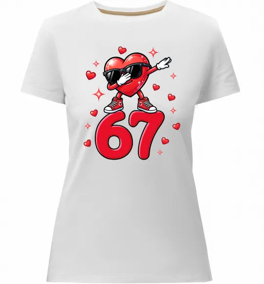 Жіноча преміум футболка Серце шість-сім Білий фото