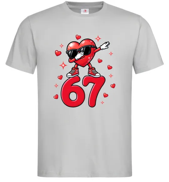 Чоловіча футболка Серце шість-сім Сірий фото