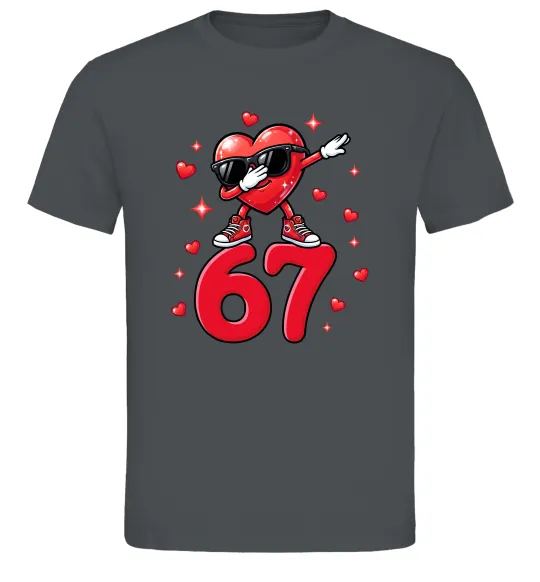 Чоловіча футболка Серце шість-сім Графіт фото