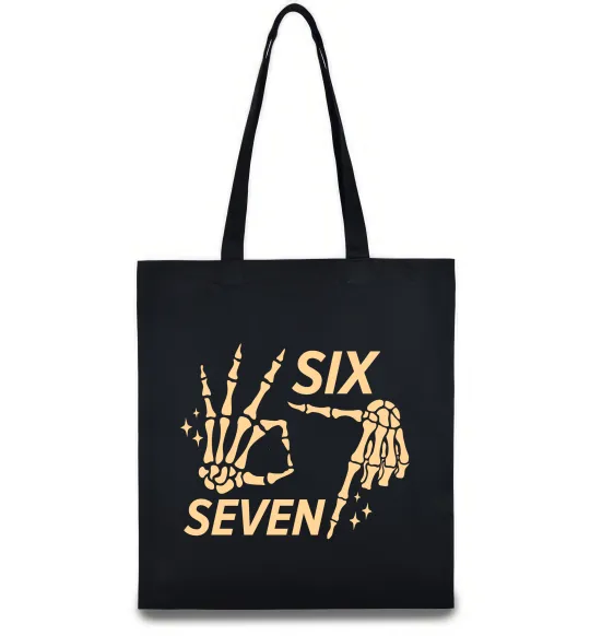 Еко-сумка Six seven skeleton Чорний фото
