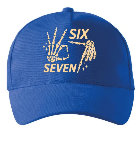 Кепка Six seven skeleton Яскраво-синій фото