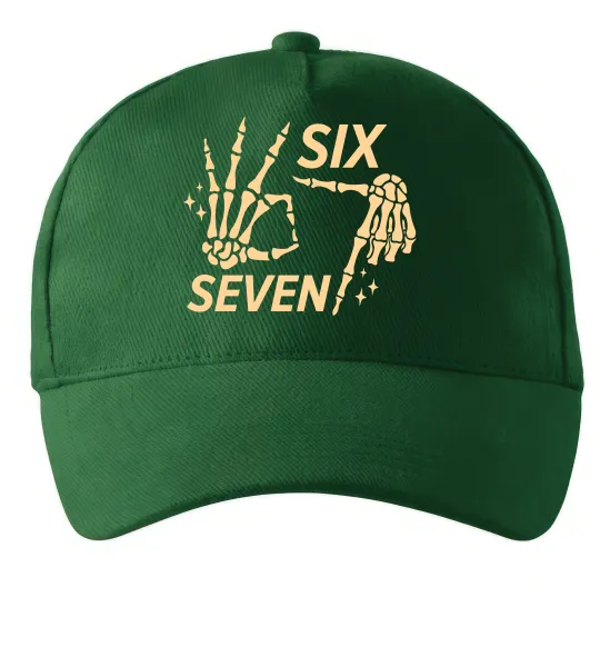 Кепка Six seven skeleton Темно-зелений фото