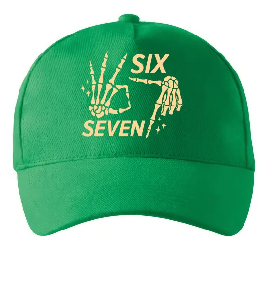 Кепка Six seven skeleton Зелений фото
