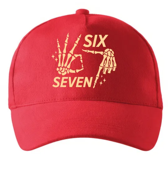 Кепка Six seven skeleton Червоний фото