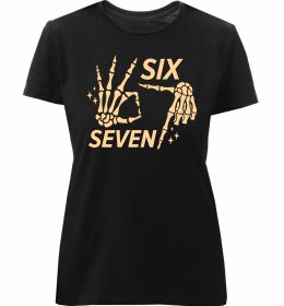 Женская премиум футболка Six seven skeleton Женская премиум футболка Six seven skeleton
