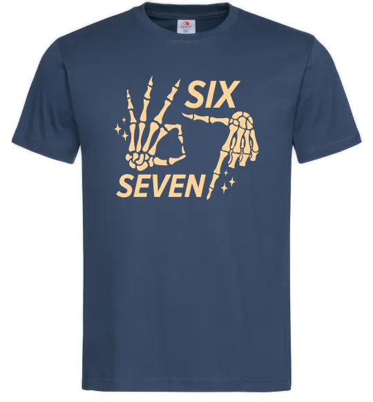 Чоловіча футболка Six seven skeleton Темно-синій фото