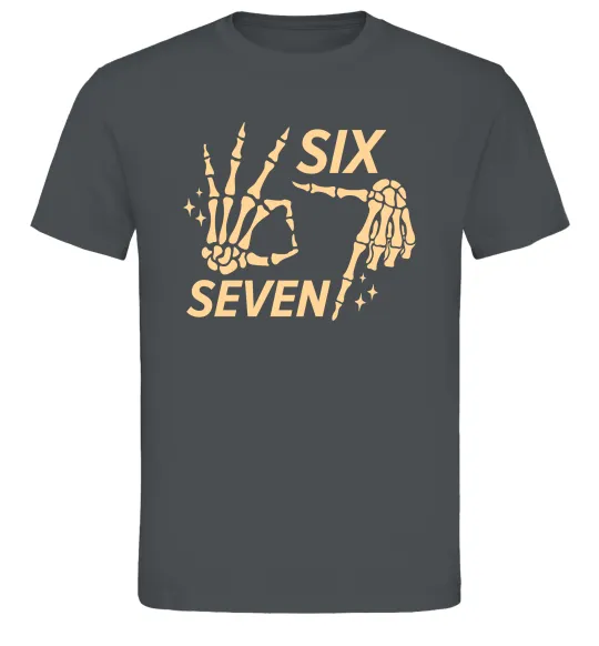 Чоловіча футболка Six seven skeleton Графіт фото