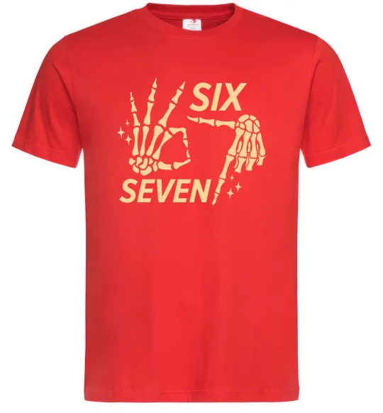 Чоловіча футболка Six seven skeleton Червоний фото