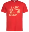 Чоловіча футболка Six seven skeleton Червоний фото