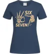 Жіноча футболка Six seven skeleton Темно-синій фото
