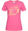 Жіноча футболка Six seven skeleton Яскраво-рожевий фото