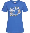 Жіноча футболка Six seven skeleton Яскраво-синій фото