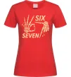 Жіноча футболка Six seven skeleton Червоний фото