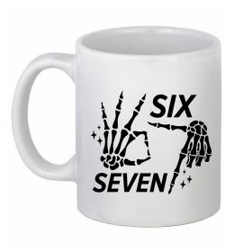 Чашка керамічна Six seven skeleton