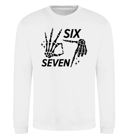Світшот Six seven skeleton Білий фото