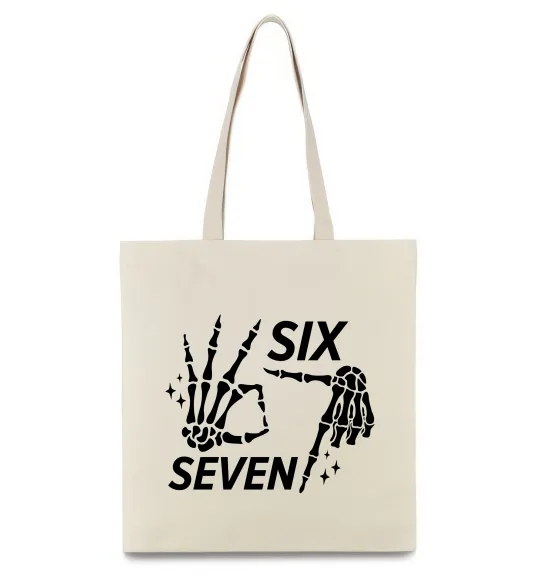 Еко-сумка Six seven skeleton Бежевий фото
