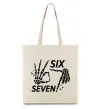 Еко-сумка Six seven skeleton Бежевий Еко-сумка Six seven skeleton Бежевий фото