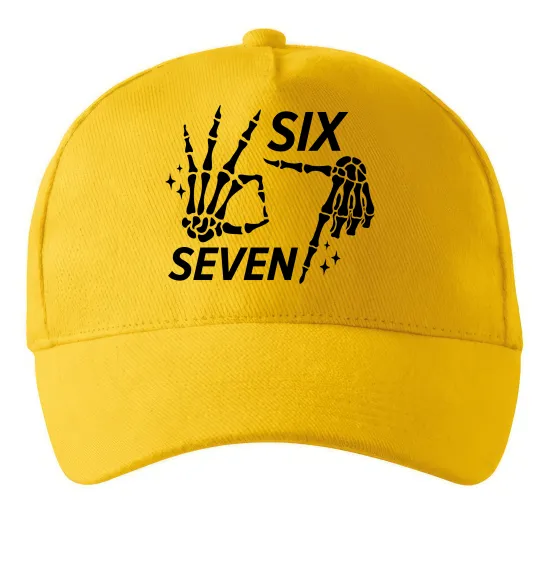 Кепка Six seven skeleton Сонячно жовтий фото
