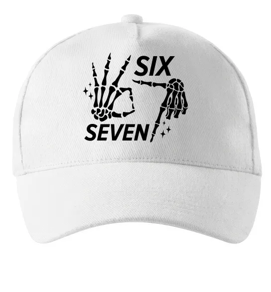 Кепка Six seven skeleton Білий фото
