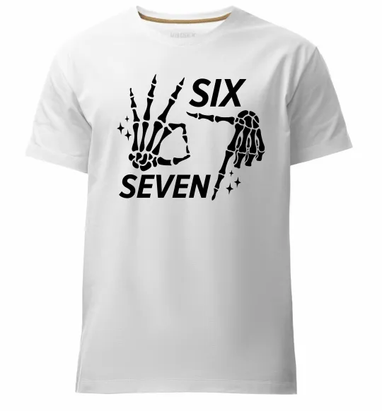 Чоловіча преміум футболка Six seven skeleton Білий фото