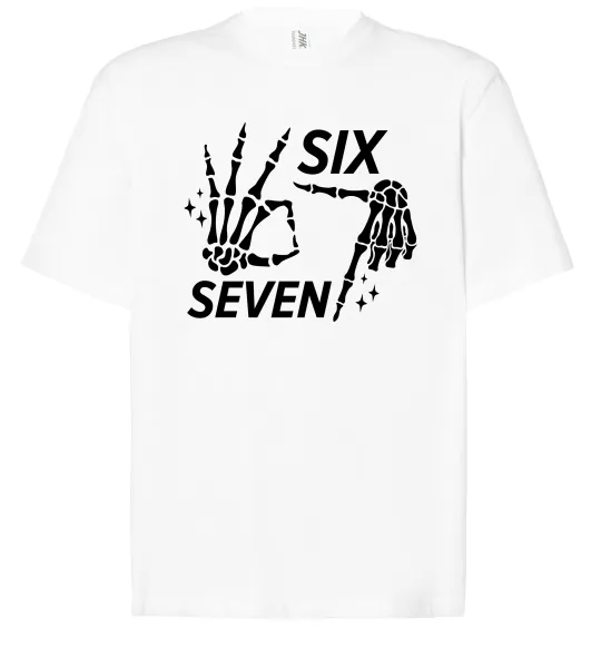 Футболка Оверсайз Six seven skeleton Білий фото