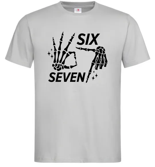 Чоловіча футболка Six seven skeleton Сірий фото