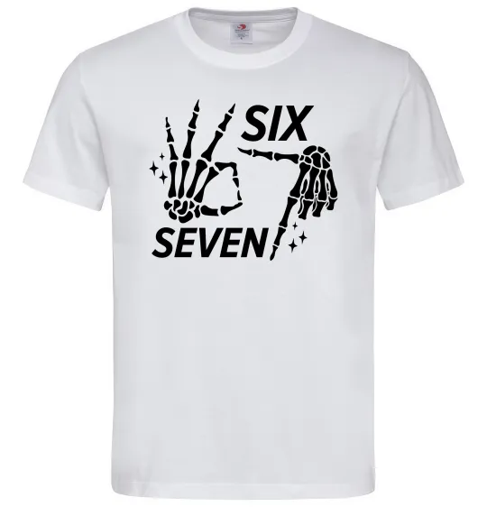 Чоловіча футболка Six seven skeleton Білий фото