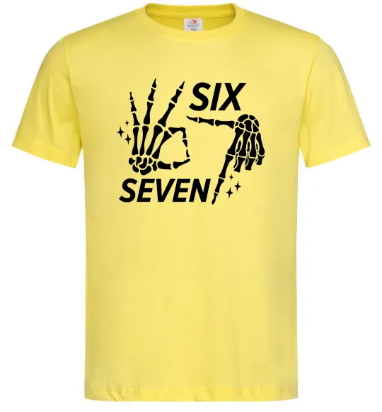 Чоловіча футболка Six seven skeleton Лимонний фото