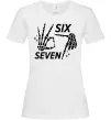 Жіноча футболка Six seven skeleton Білий фото
