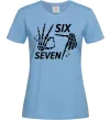 Жіноча футболка Six seven skeleton Блакитний фото