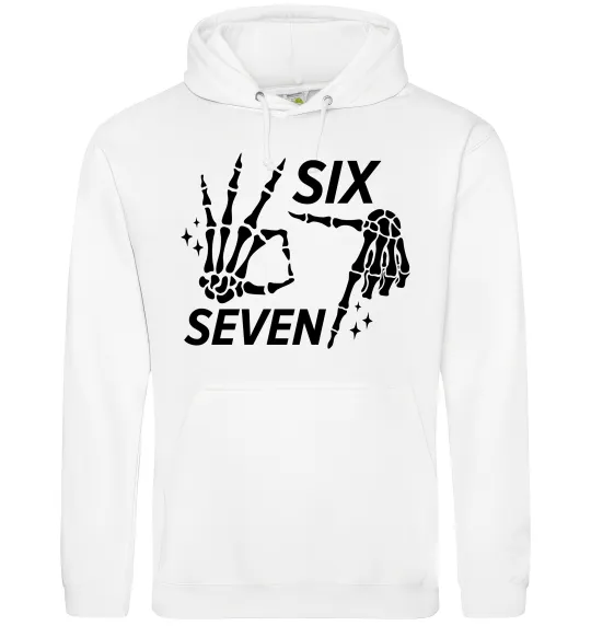 Чоловіча толстовка (худі) Six seven skeleton Білий фото