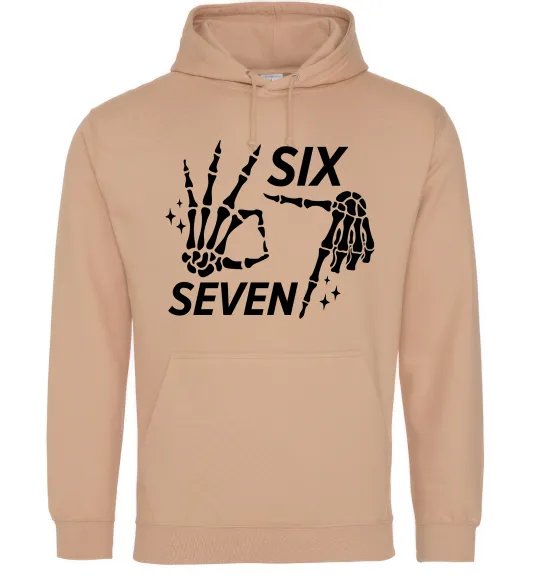 Чоловіча толстовка (худі) Six seven skeleton Пісочний фото