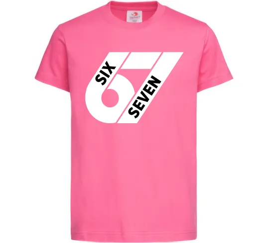 Дитяча футболка 67 six seven Яскраво-рожевий фото