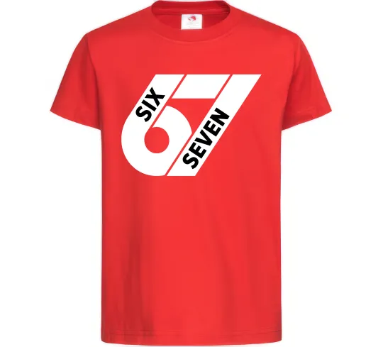 Дитяча футболка 67 six seven Червоний фото